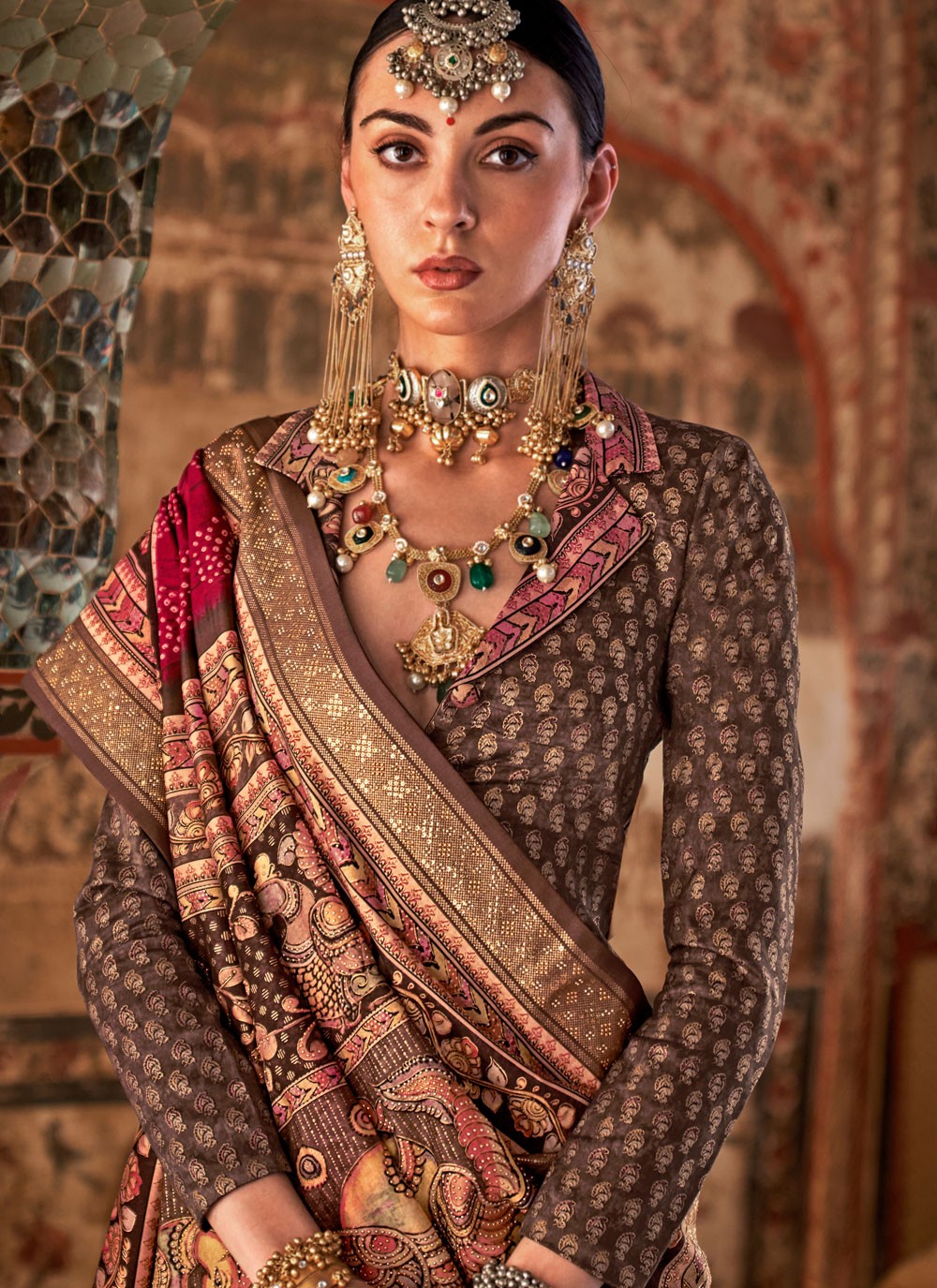 Classic Fancy Work Viscose Saree - S8834