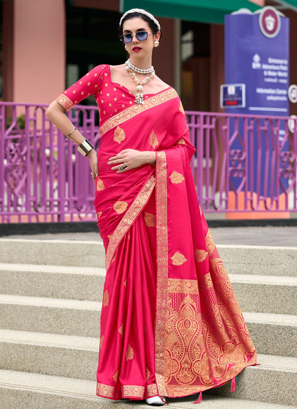 Classic Weaving Zari Satin Saree - S7754