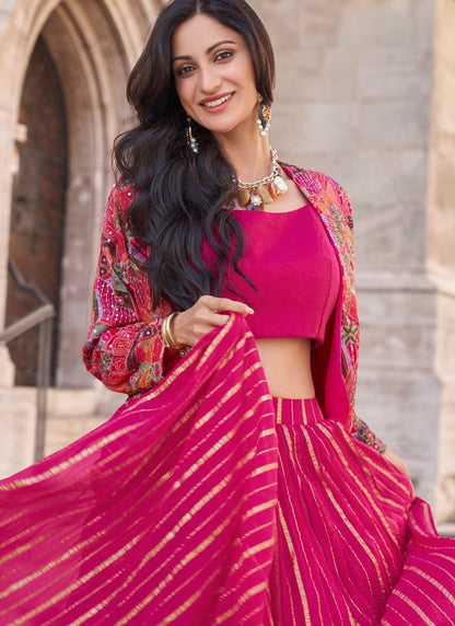 Fancy Work Viscose Readymade Lehenga Choli - L2343