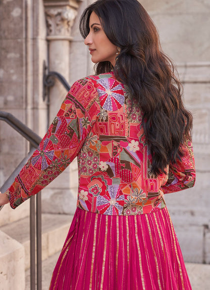 Fancy Work Viscose Readymade Lehenga Choli - L2343