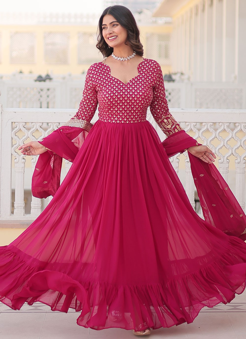 Faux Georgette Gown - G1450