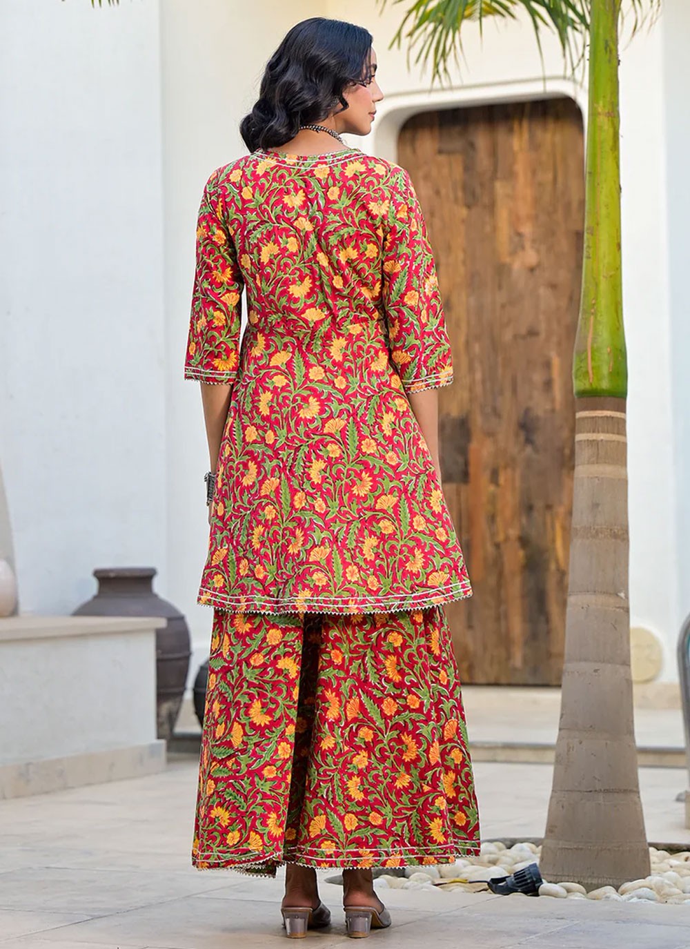 Salwar Suit Floral Printed Hot Pink Cotton T5566