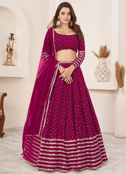 Embroidered Georgette A - Line Lehenga - L2357