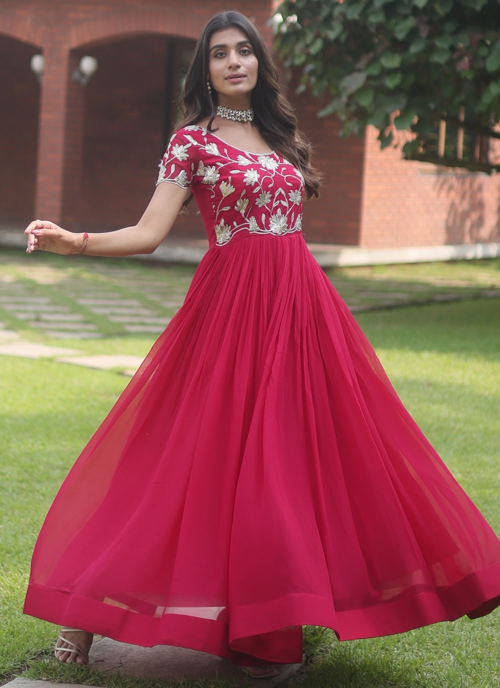 Faux Georgette Gown - G1228