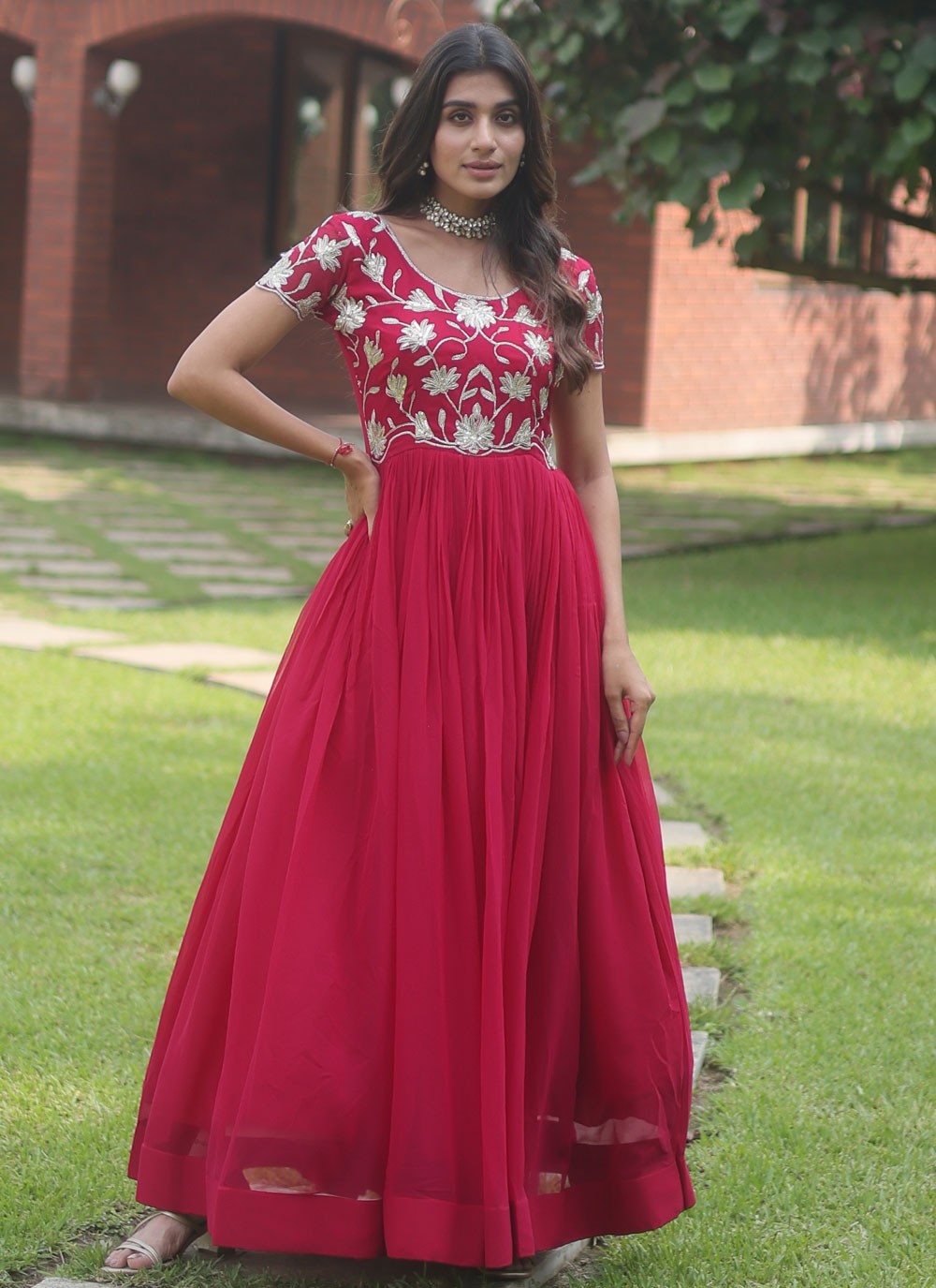 Faux Georgette Gown - G1228