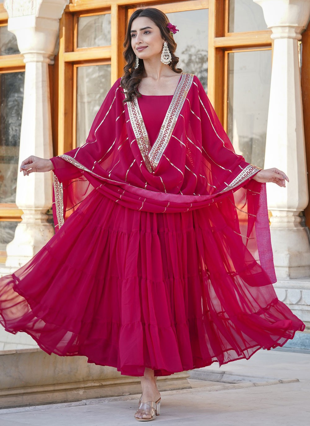 Faux Georgette Gown - G1328