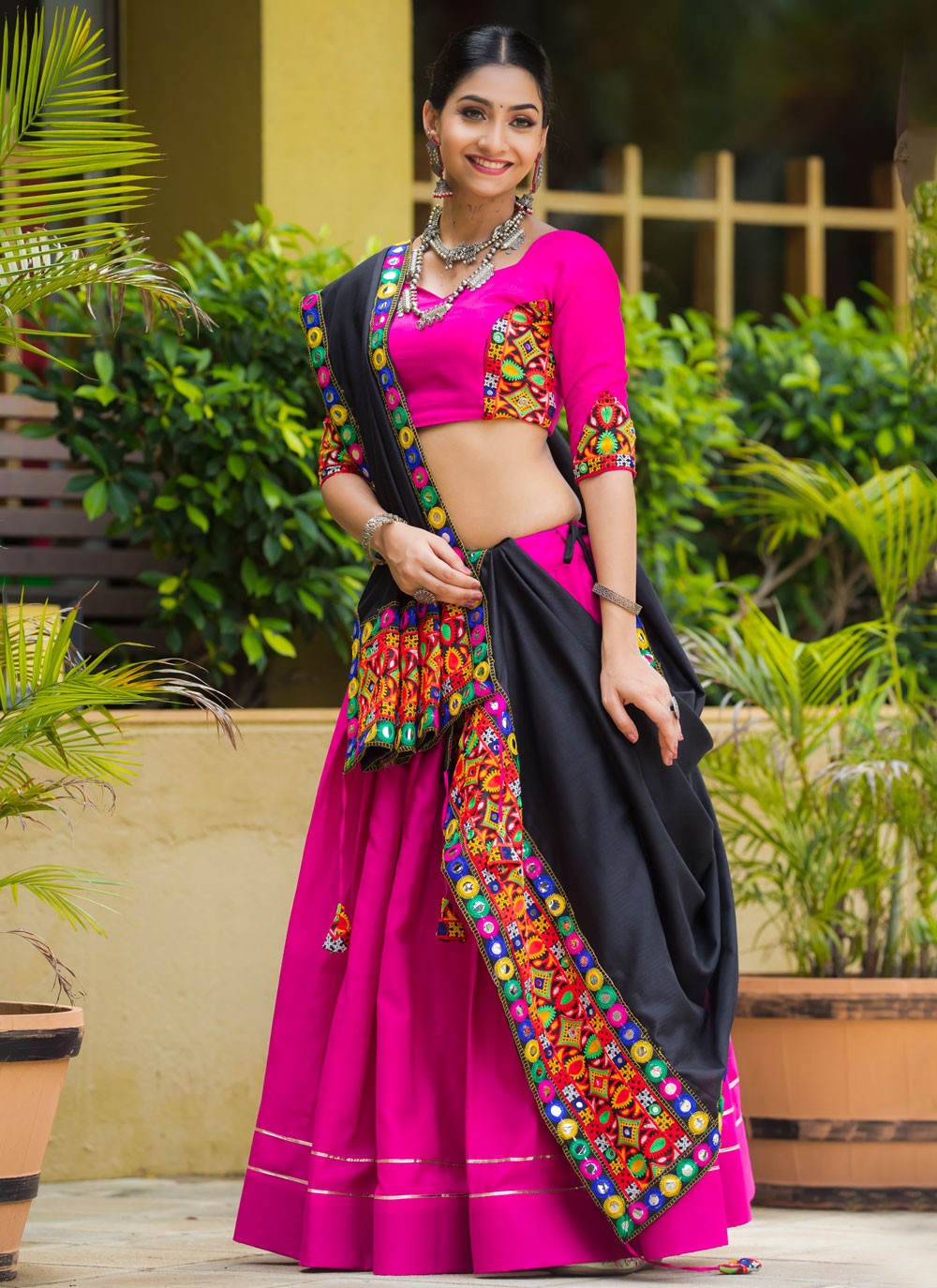 Fancy Work Cotton Readymade Lehenga Choli - L2503
