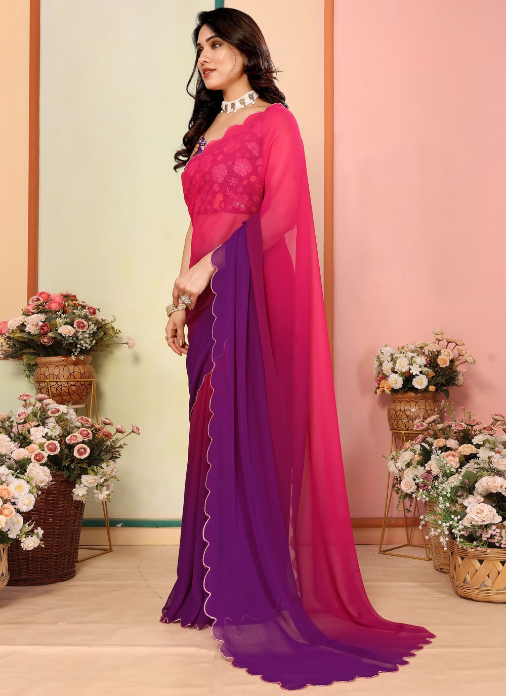 Classic Printed Georgette Saree - S9413