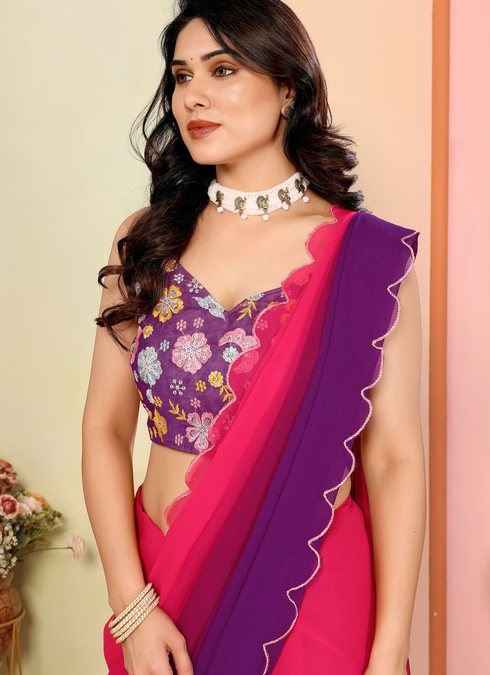 Classic Printed Georgette Saree - S9413