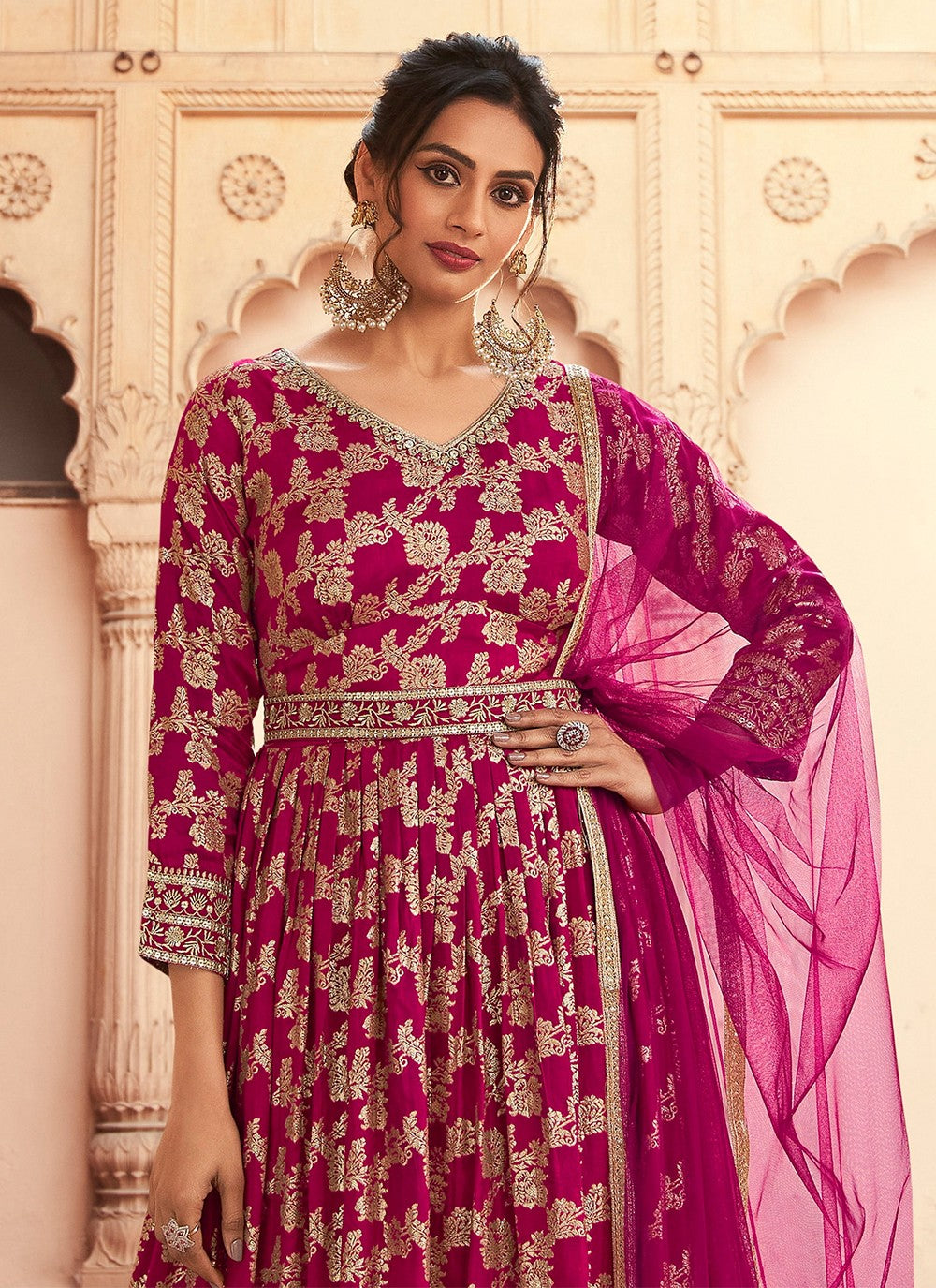Pure Dola, Silk Anarkali - T1165