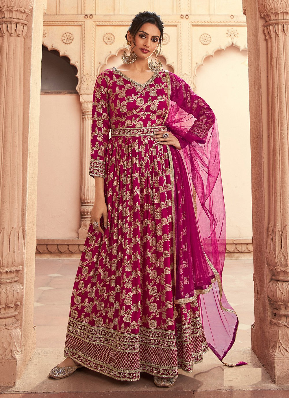 Pure Dola, Silk Anarkali - T1165
