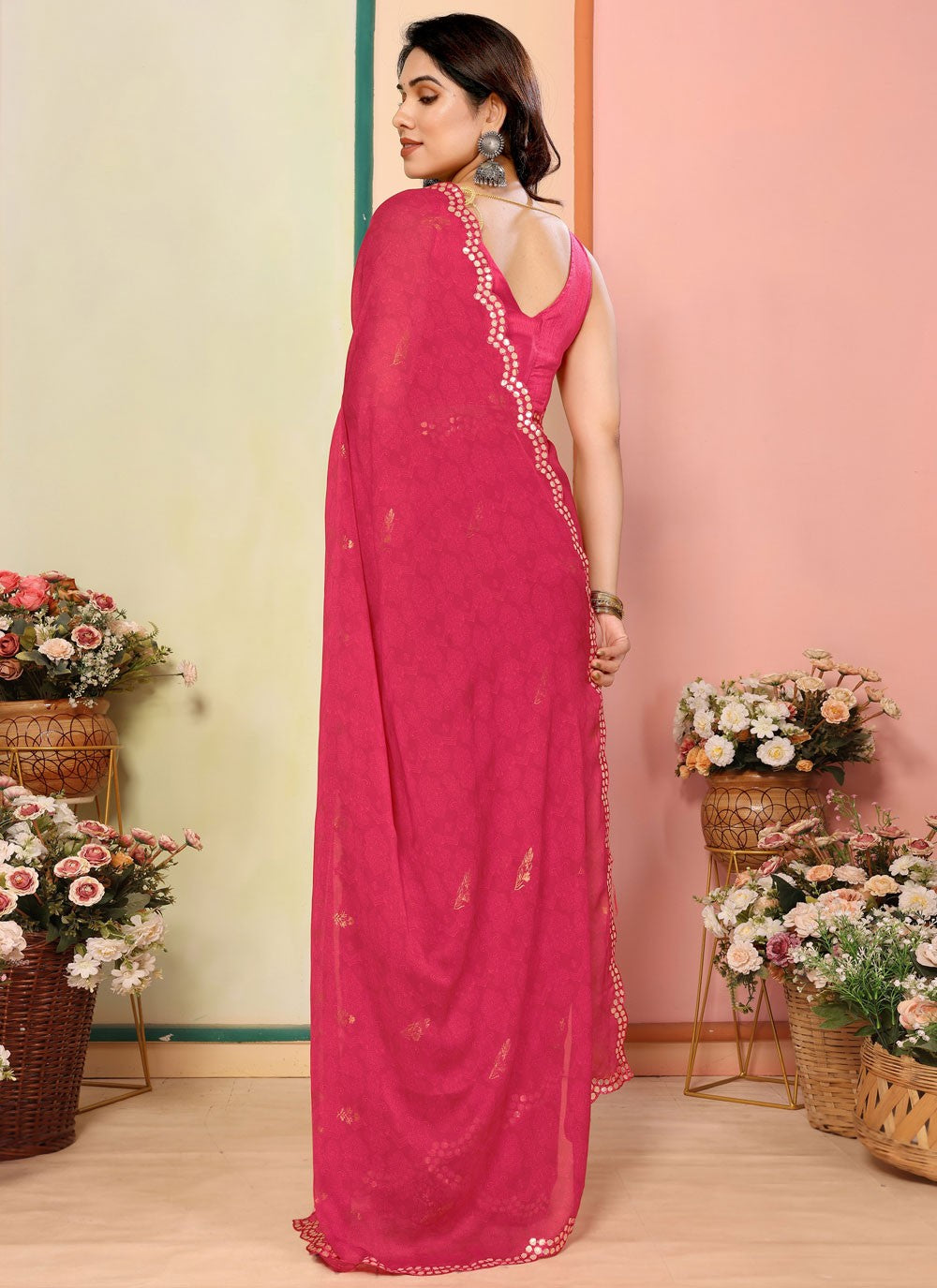 Classic Printed Georgette Saree - S9413