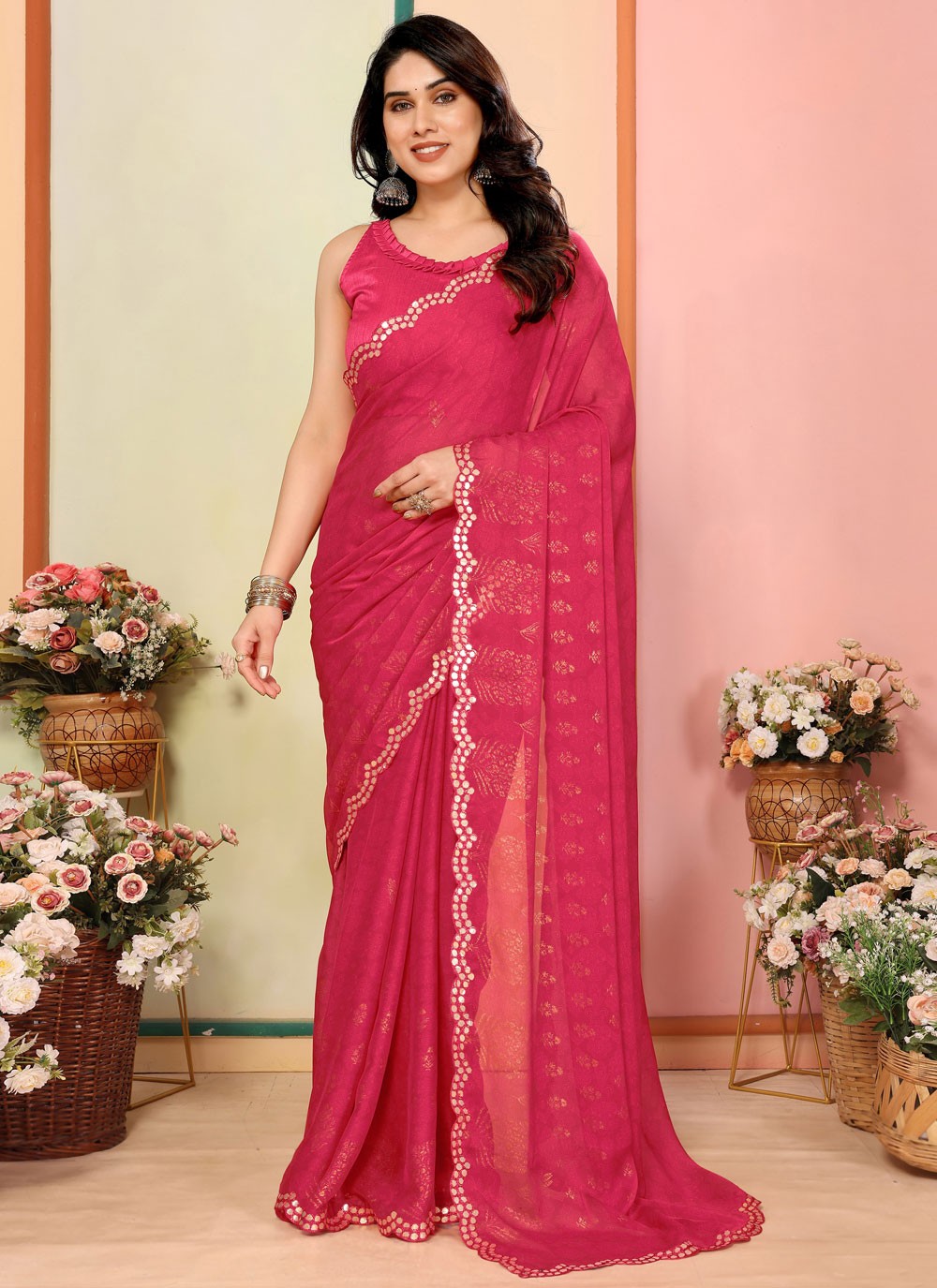 Classic Printed Georgette Saree - S9413