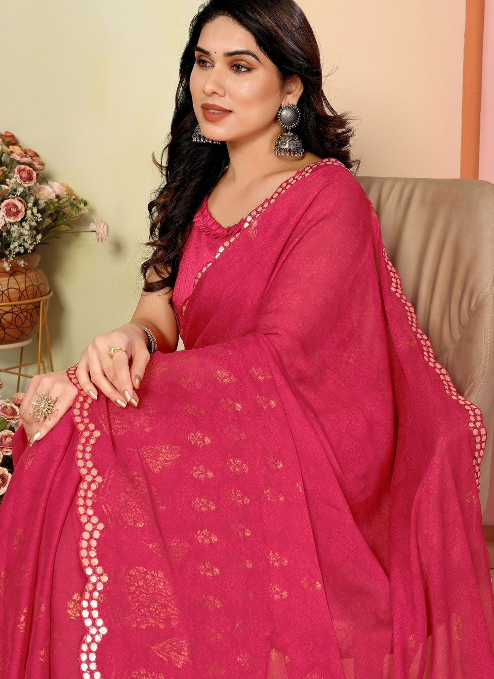 Classic Printed Georgette Saree - S9413