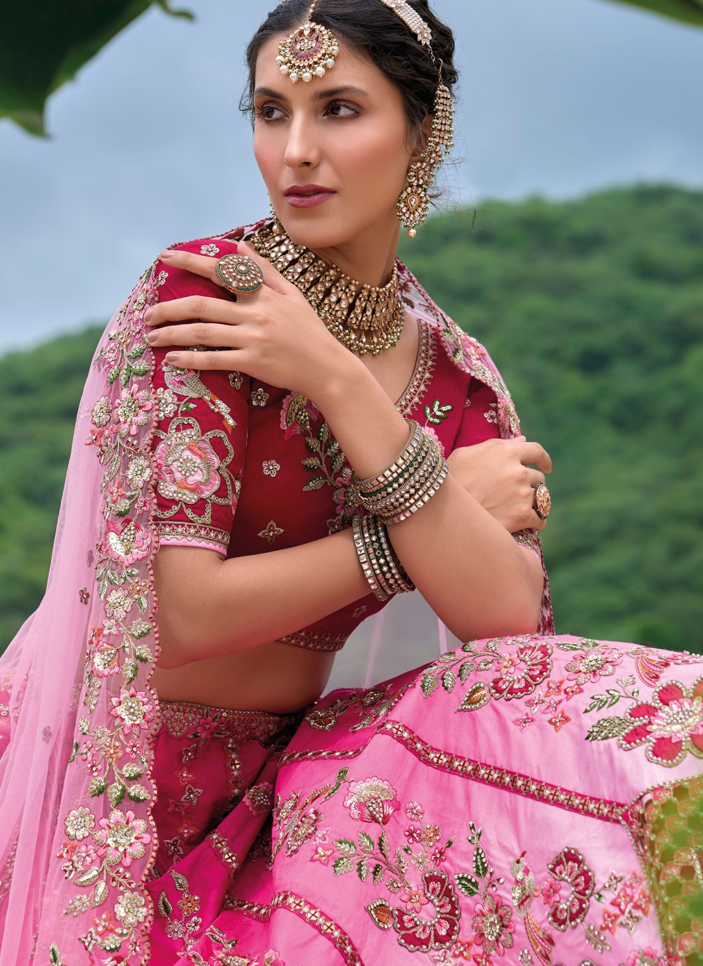 Embroidered Silk A - Line Lehenga - L2813