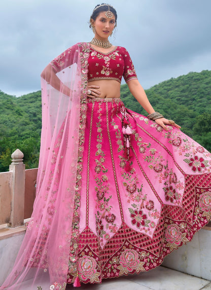 Embroidered Silk A - Line Lehenga - L2813