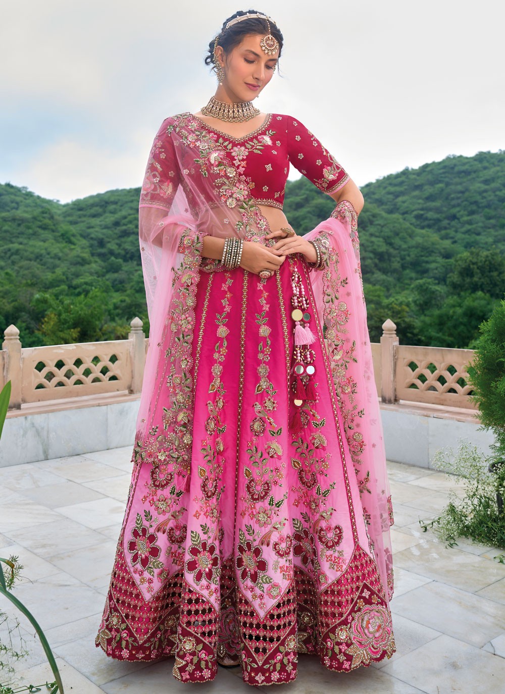 Embroidered Silk A - Line Lehenga - L2813