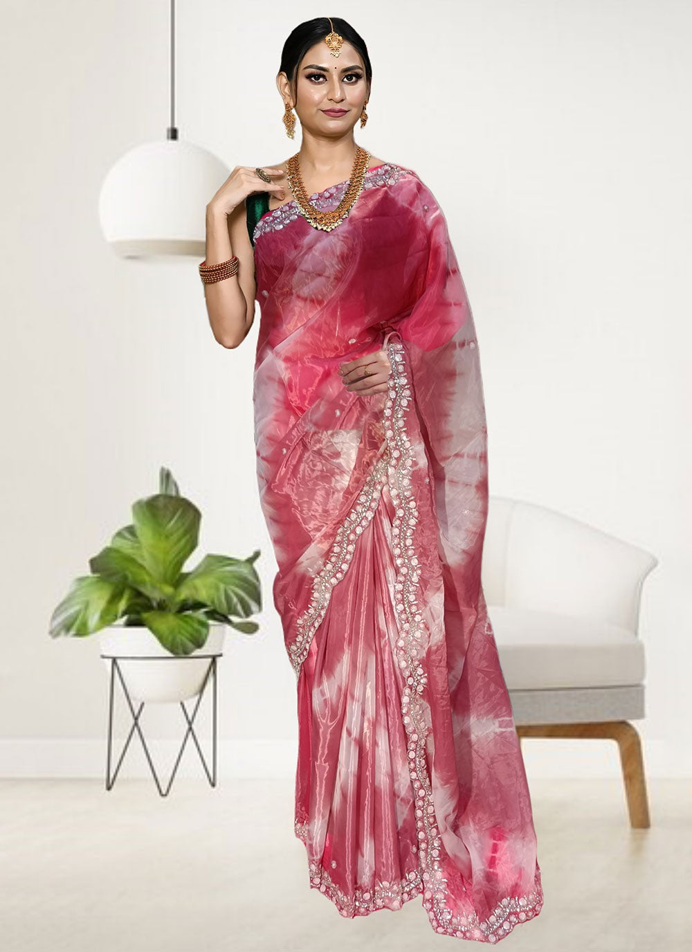 Classic Embroidered Tissue Saree - S6575
