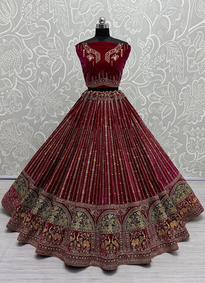 Diamond Velvet A - Line Lehenga - L2225