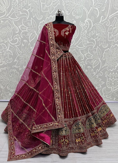 Diamond Velvet A - Line Lehenga - L2225