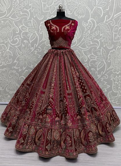 Diamond Velvet A - Line Lehenga - L2428