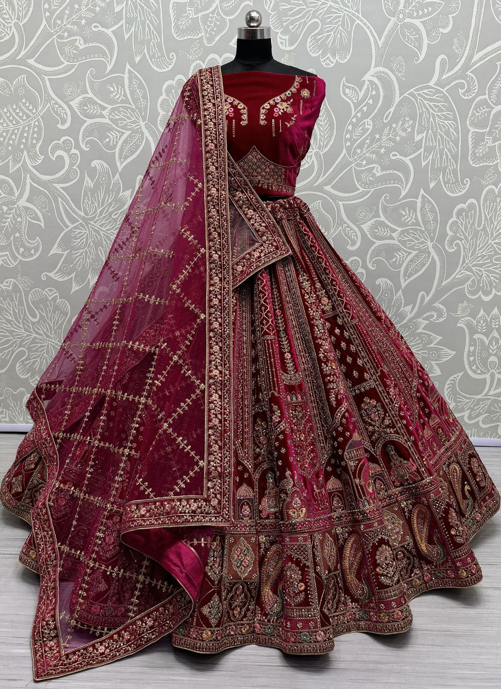 Diamond Velvet A - Line Lehenga - L2428