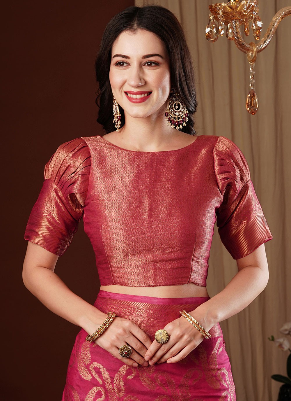Contemporary Weaving Zari Viscose Saree - S8235