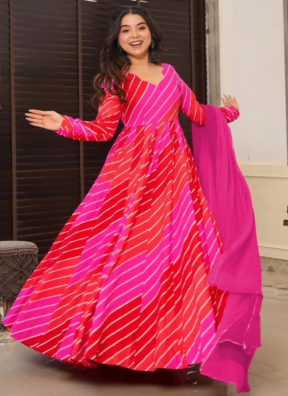 Digital Print Chinon Gown - G1829