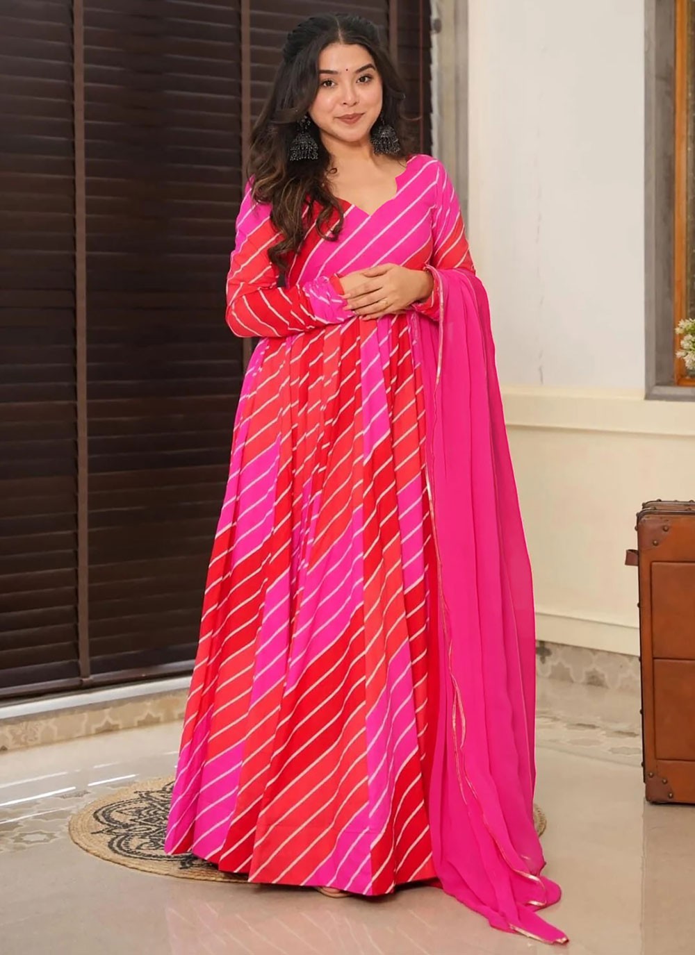 Digital Print Chinon Gown - G1829