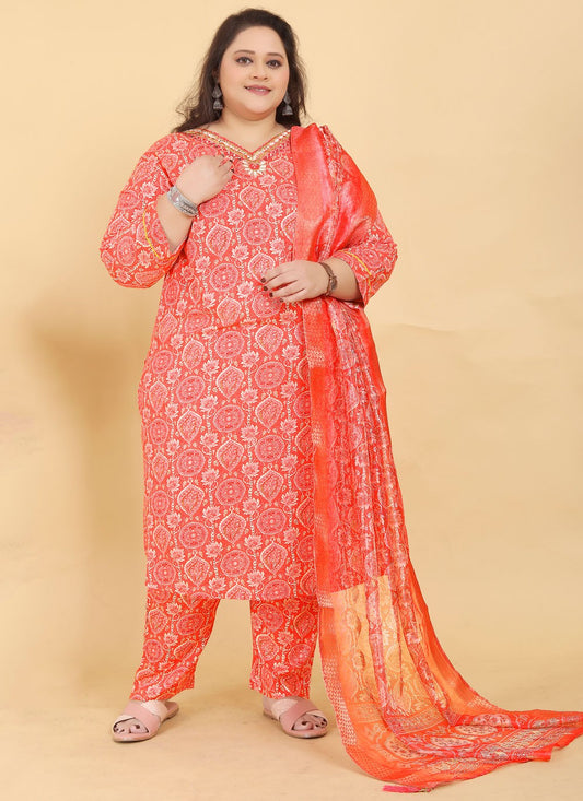Salwar Suit Embroidered Pink Rayon T5497