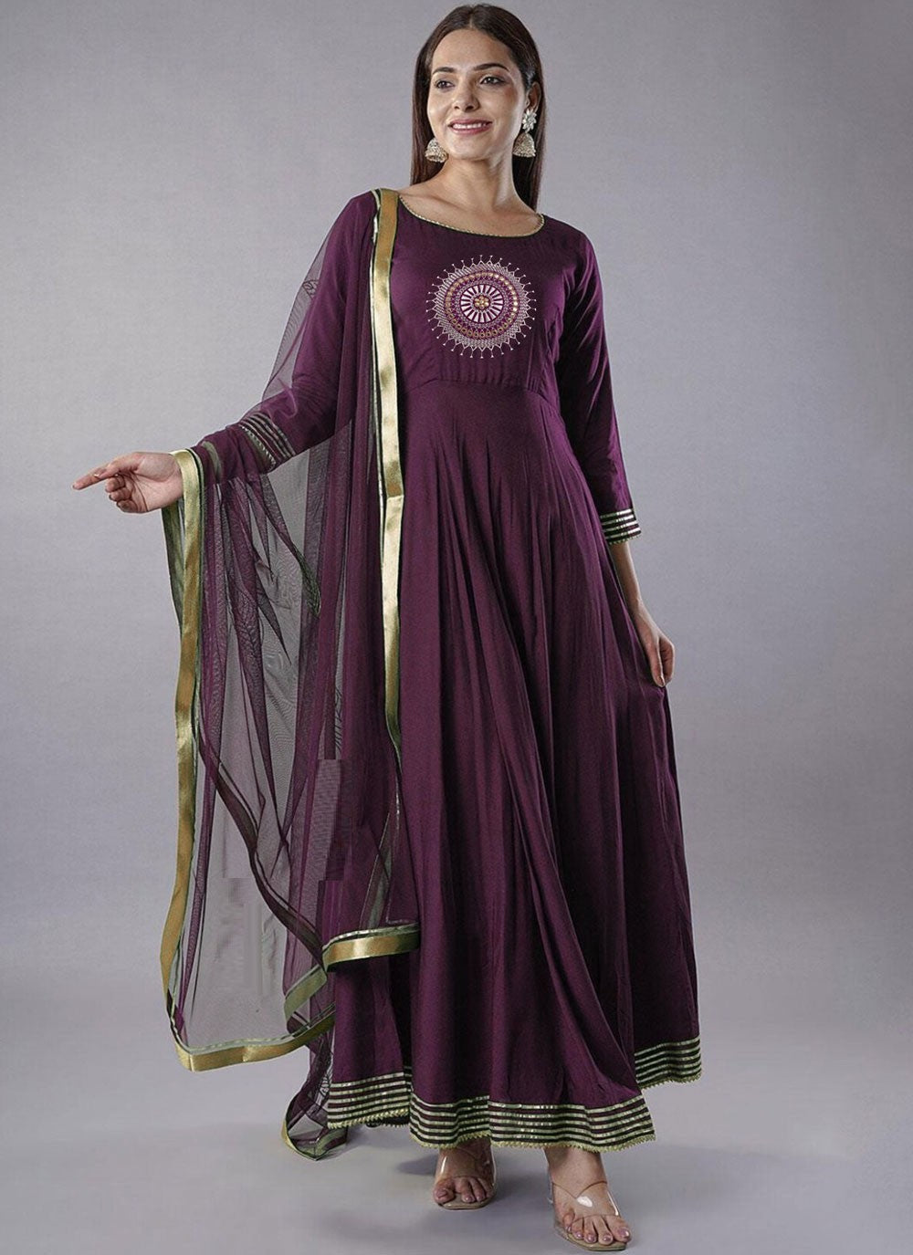 Embroidered Velvet Salwar Suit - T4630
