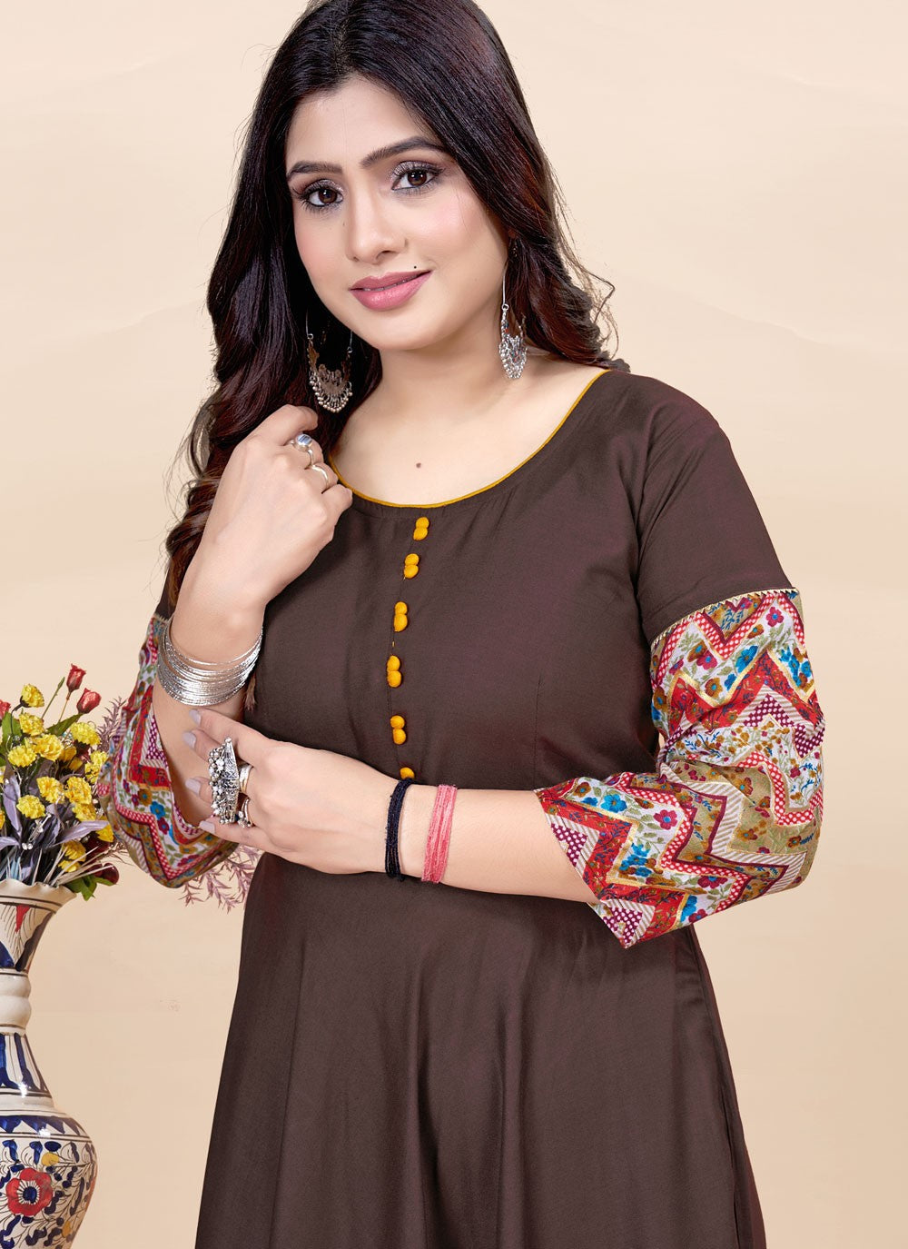 Fancy Work Rayon Gown - G1906
