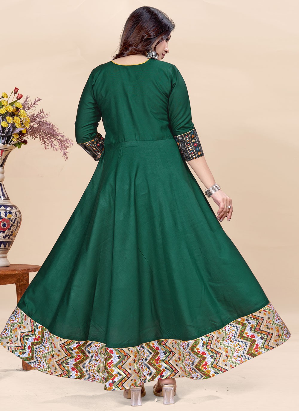 Fancy Work Rayon Gown - G1909