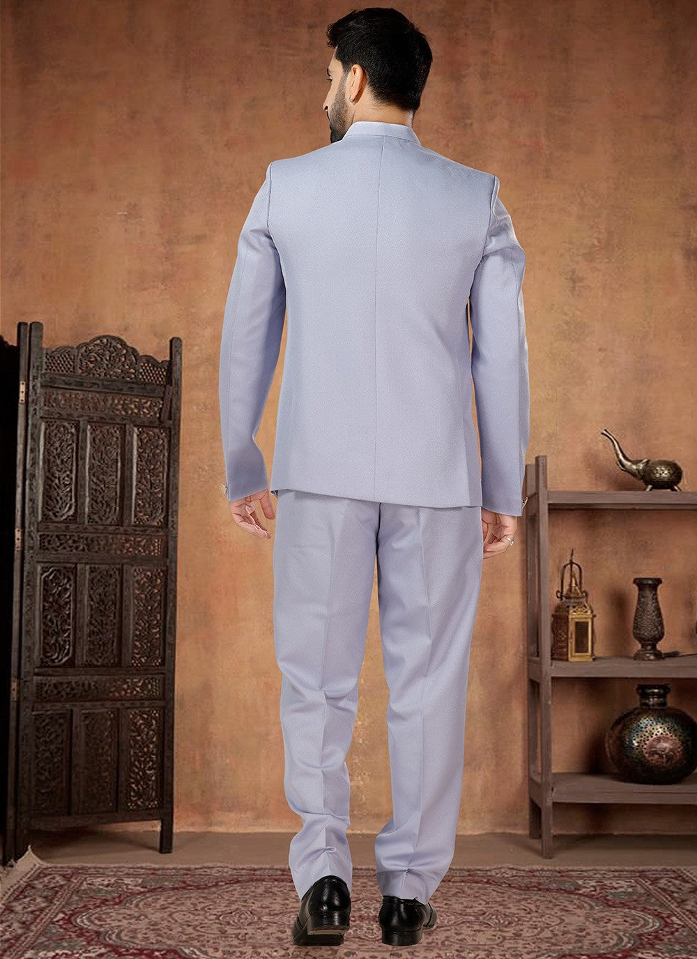 Buttons Rayon Lavender Jodhpuri Suit - M7067