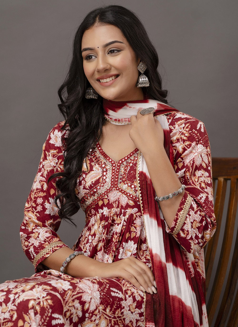 Cotton , Rayon Anarkali - T1464