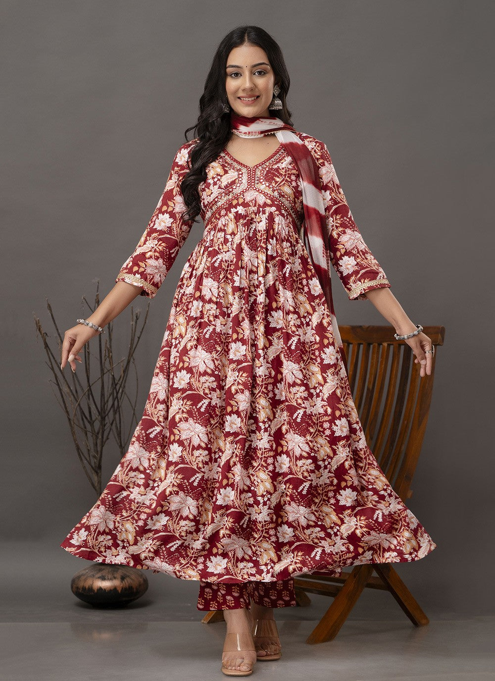 Cotton , Rayon Anarkali - T1464