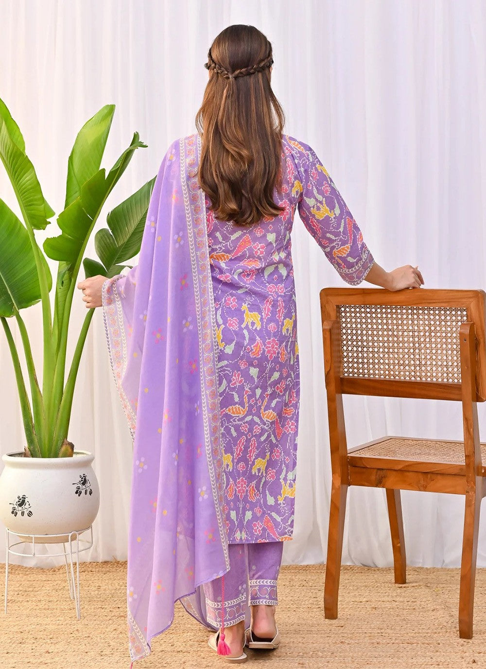 Salwar Suit Embroidered Purple Rayon T5079