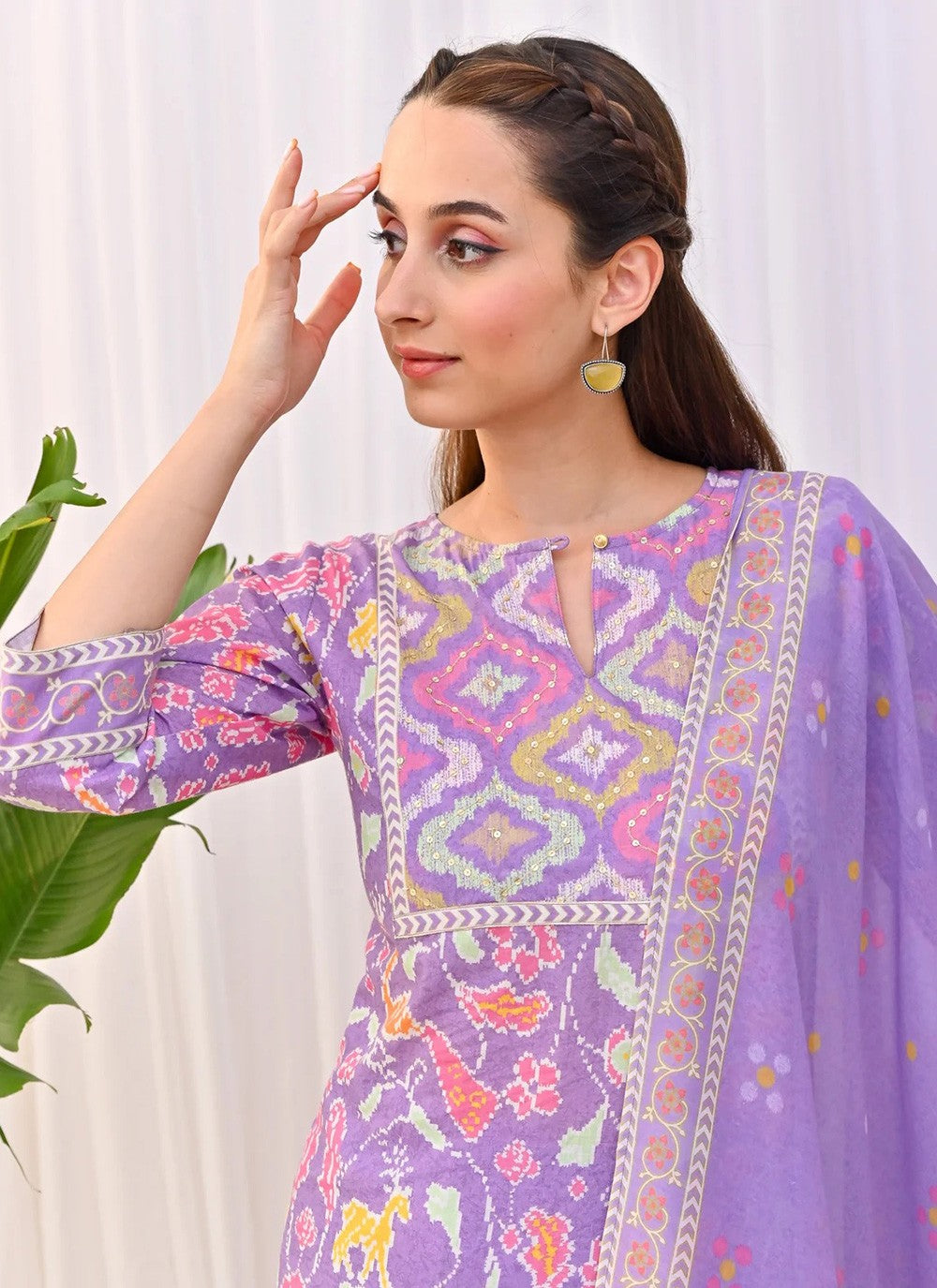 Salwar Suit Embroidered Purple Rayon T5079