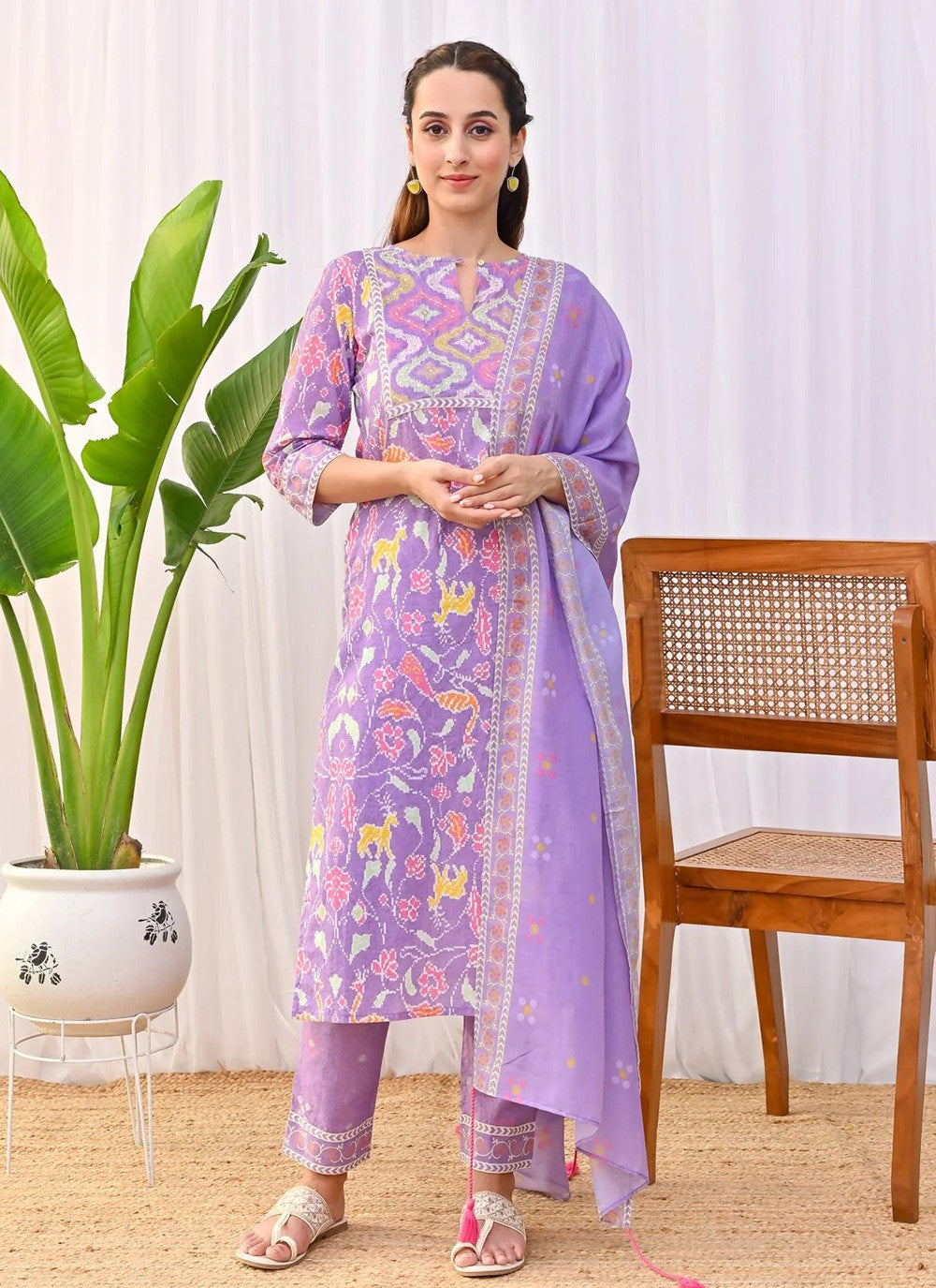 Salwar Suit Embroidered Purple Rayon T5079