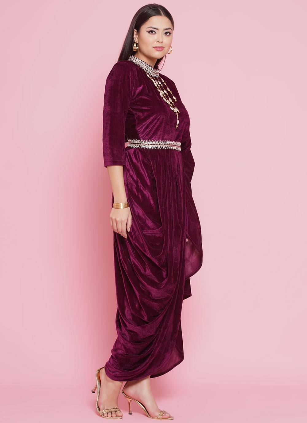 Embroidered Silk Gown - G1840