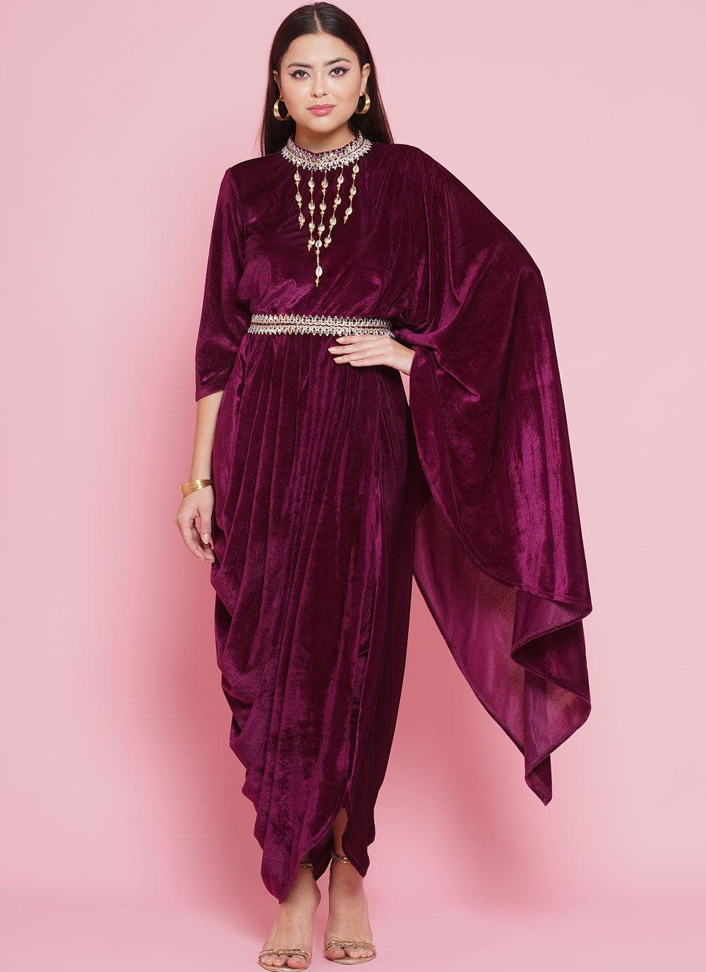 Embroidered Silk Gown - G1840