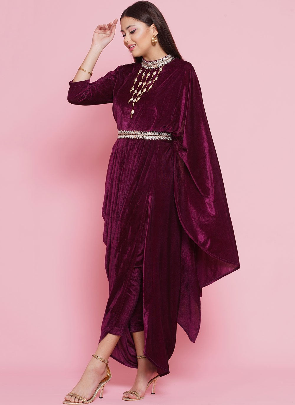 Embroidered Silk Gown - G1840