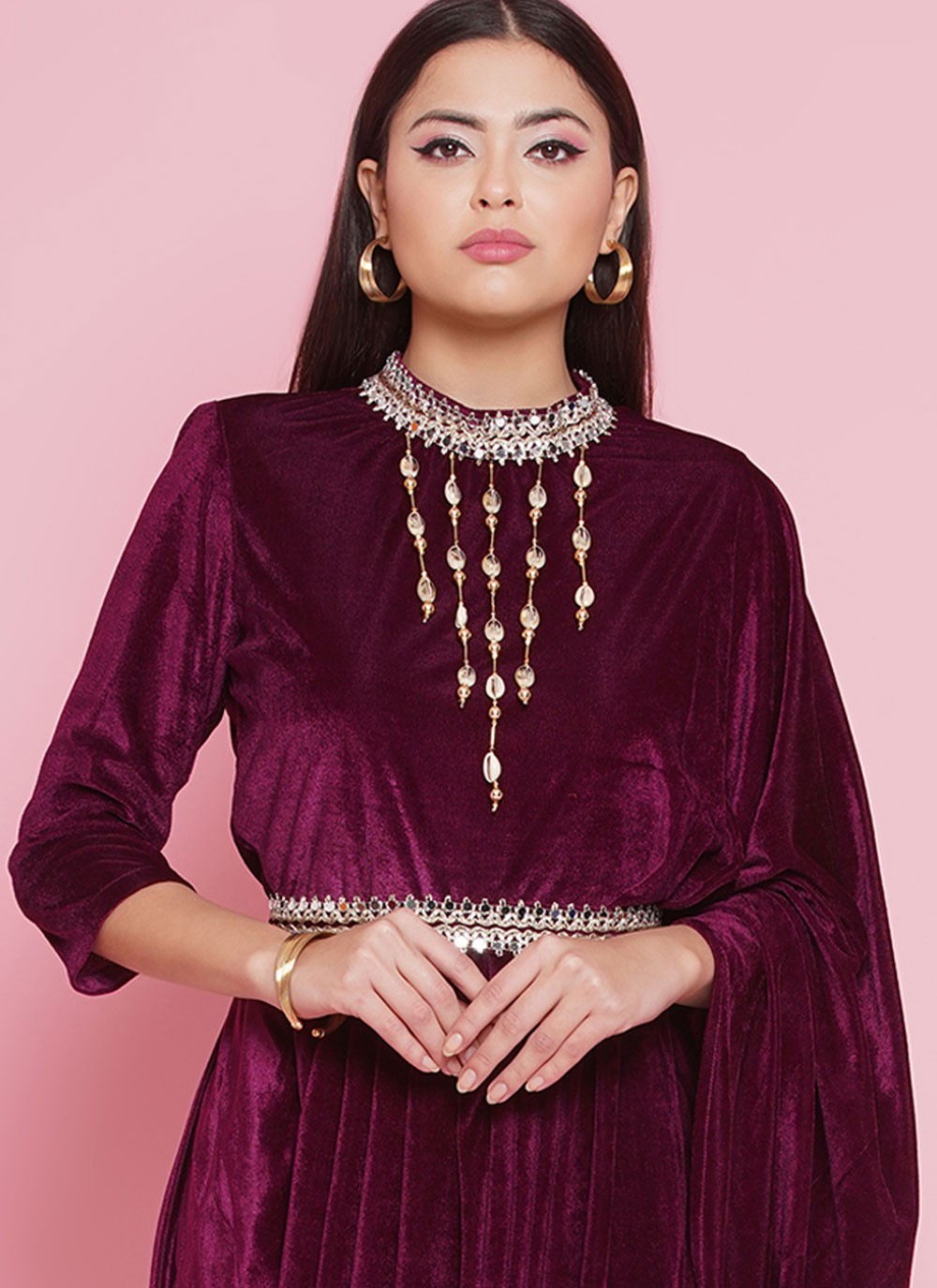 Embroidered Silk Gown - G1840