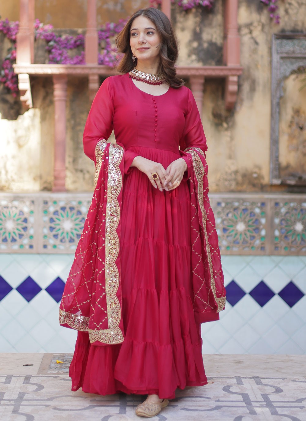 Plain Georgette Gown - G1836