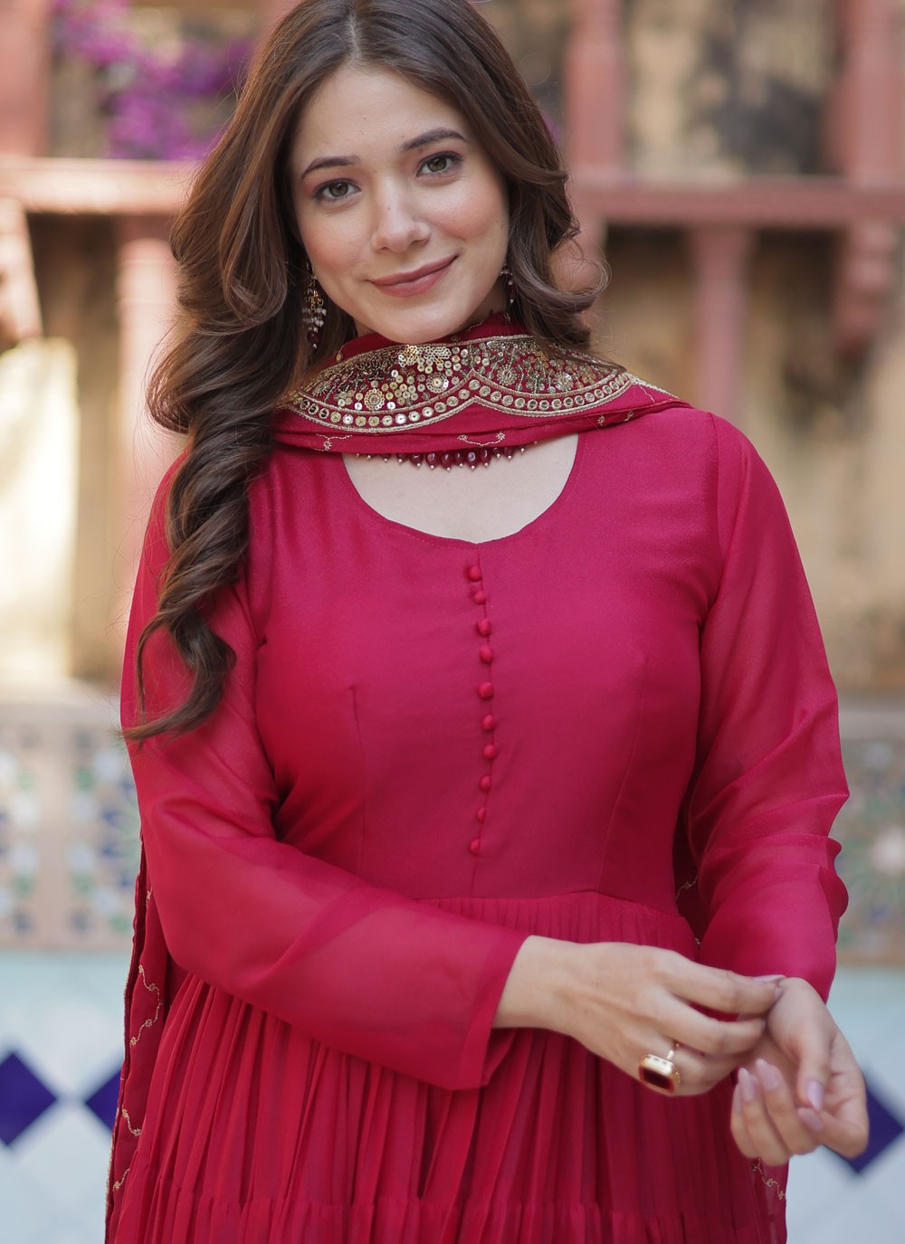 Plain Georgette Gown - G1836