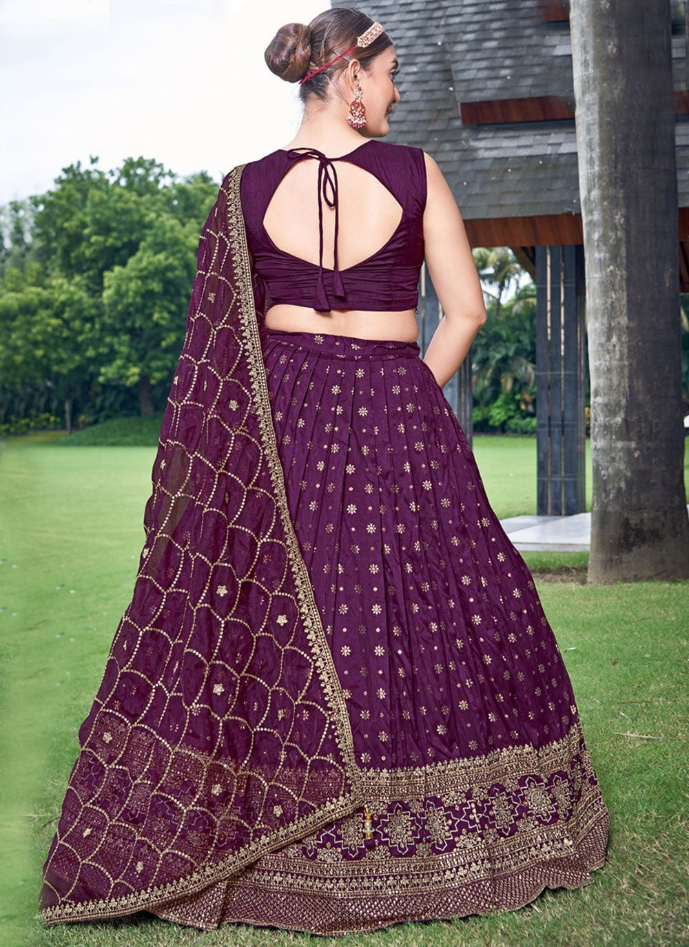 Embroidered Pure Dola Lehenga - L3088
