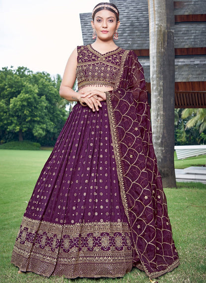 Embroidered Pure Dola Lehenga - L3088