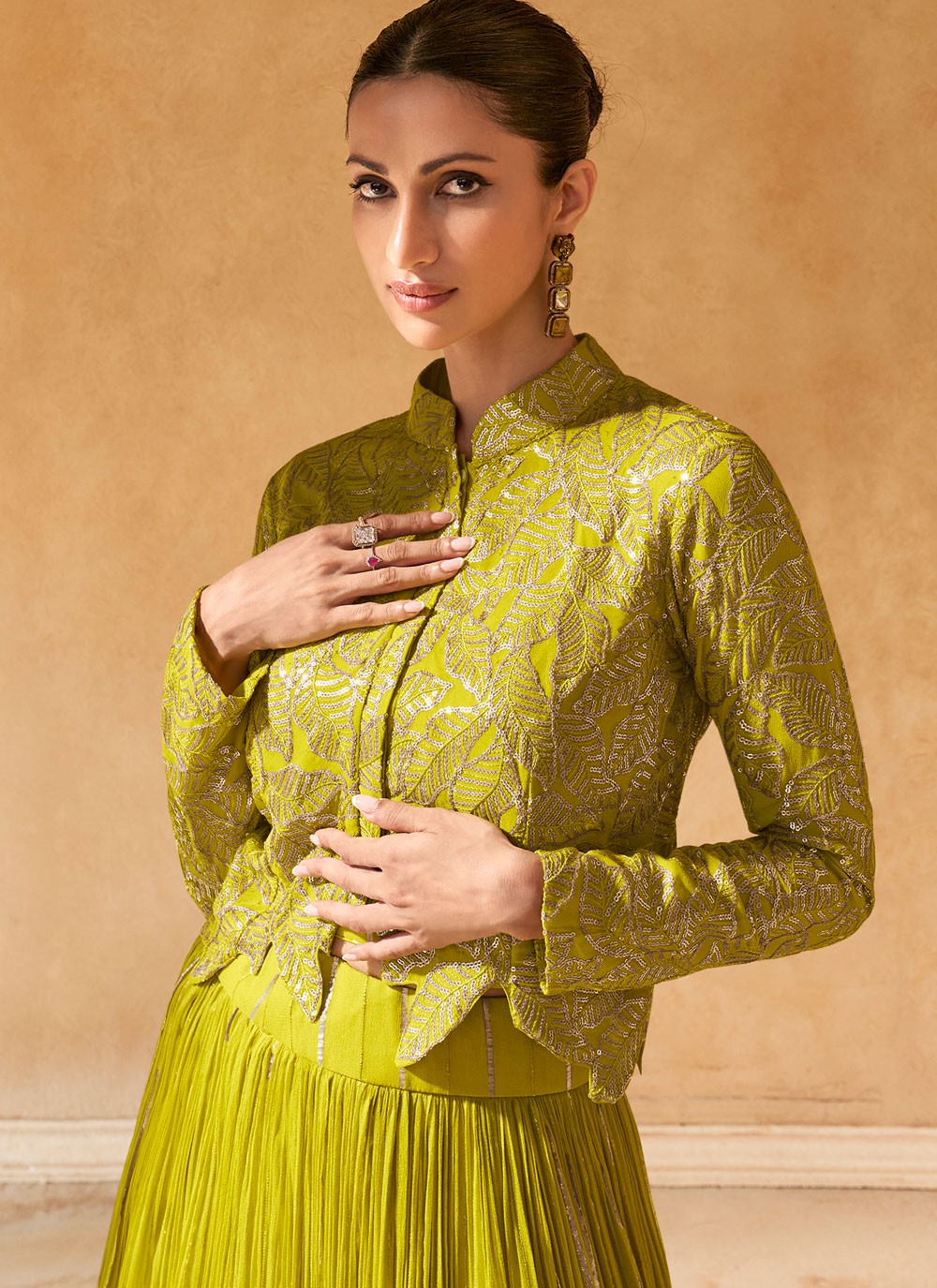 Jacquard Ceremonial, Mehandi & Sangeet, Reception Readymade Lehenga Choli L3500