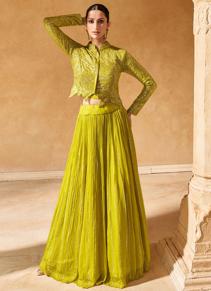 Jacquard Ceremonial, Mehandi & Sangeet, Reception Readymade Lehenga Choli L3500