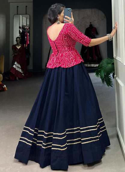 Lace Cotton Readymade Lehenga Choli - L2877